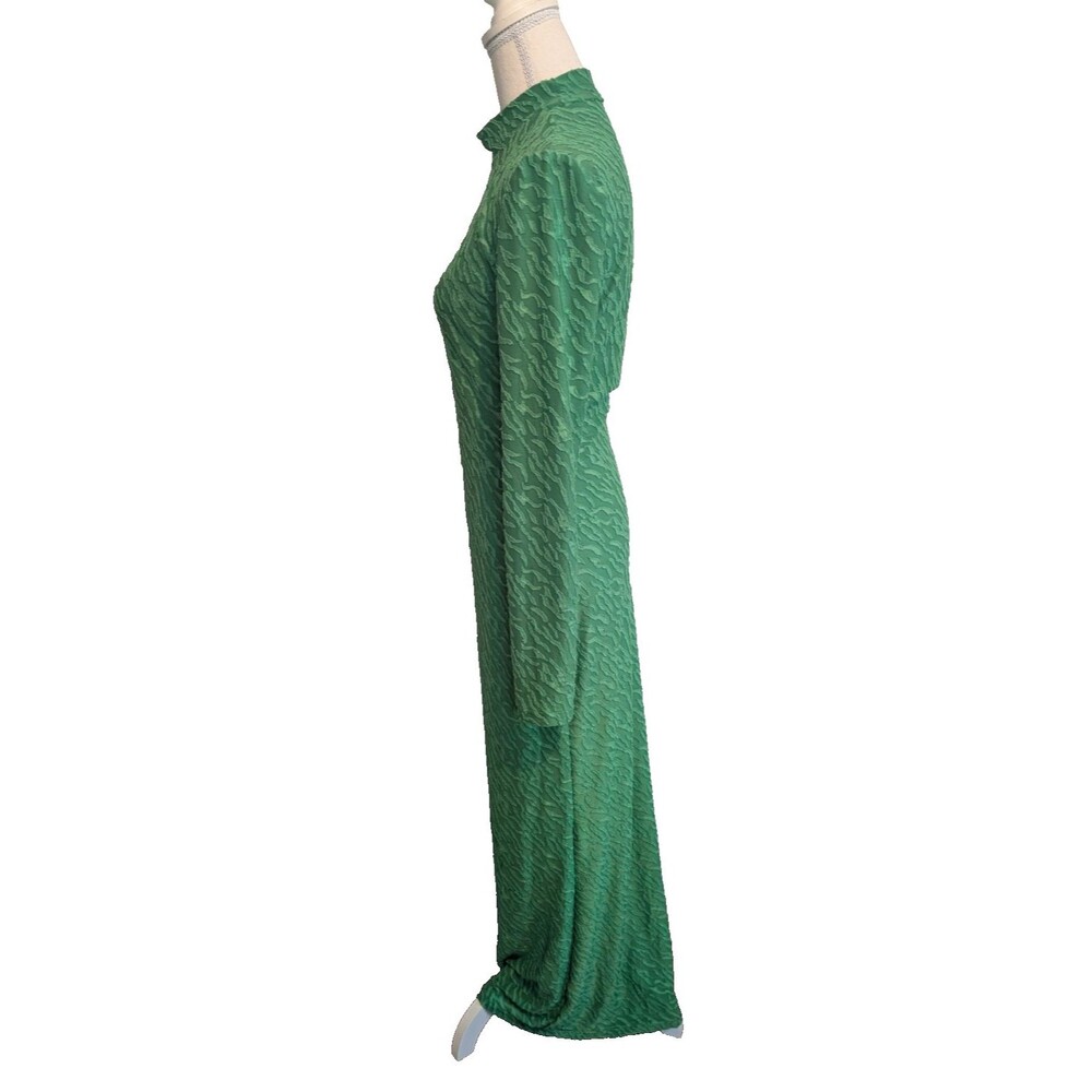 See-through Maxi Swimsuit Dress Cover-up Green Size M - Picture 3 of 6